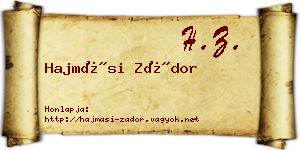Hajmási Zádor névjegykártya